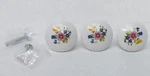 Set Of 3 Vintage White Floral Ceramic Drawer Pulls Knobs Cabinet. Fixed Price $12.95.