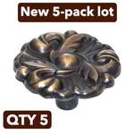 5-PACK Amerock Provincial Antique English 1-1/2" Floral Cabinet Knob BP3410-AE. Fixed Price $25.49.