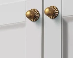 6 Pack 1'' Antique Brass Cabinet Knobs With Leaf Design Backplate,retro. Fixed Price $31.50.