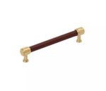Signature Hardware 6-5/16" Lazzara Brown Leather Cabinet Pull Modern Brass. Fixed Price $29.25.