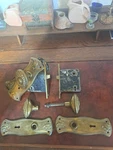 (2) Antique Sk 1066 / Sager Mortise Door Lock With Fancy Knobs And Back Plates.. Fixed Price $180.00.
