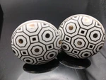 Rasiya Art White Ceramic Drawer Pulls Gold Geometric Design Brass Fittings Set 2. Fixed Price $14.85.