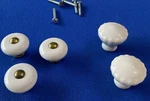 Vintage Porcelain Ceramic White Drawer Pull Lot Of 5 ( 2 Different Styles). Fixed Price $19.95.