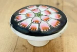 Vintage Porcelain Cabinet Drawer Pull, Pink Roses Pottery Knob Shabby 2" Chip. Fixed Price $8.00.