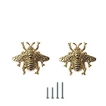 2 Pack Gold Brass Bee Knobs For Cabinets And Drawers,animal Pulls F.... Fixed Price $30.34.