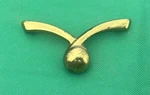 K8217 Brass Antique Hardware Atomic Mid Century Modern Drawer Pull 3 Centers. Fixed Price $59.95.