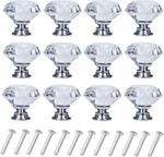 12 Pack Drawer Knobs Diamond Shaped Crystal Glass 30MM Cabinet Pull Handle. Fixed Price $23.99.