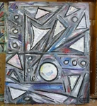 Upward And Onward Abstract Oil Painting 8X10 Card Panel Original By Crowell. Fixed Price $35.00.