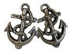 Set Of 2 Large Anchor Nautical Mancave Handle Drawer Pull Knobs Heavy Metal. Fixed Price $17.99.