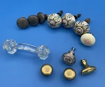Cabinet Knob And Drawer Pull Lot Of 12 Ceramic Glass Metal Eclectic Designs. Fixed Price $20.53.