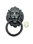 Nos Large 4.5" Black Finish Lion Head Drop Ring Drawer Pull Kbc Brass Co. Fixed Price $12.96.