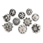 Ajuny Ceramic Cabinet Knobs, Set Of 30 Vintage Black & White, Hand-painted .... Fixed Price $37.75.