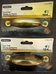 Vtg Stanley Brass Drawer Door Cupboard Chest Pull Handle Hardware 4-7/8 Set Of 2. Fixed Price $12.00.