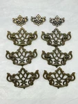 Set Of 6 Vintage Kbc Chippendale Brass Drawer Pulls N19353 & Faux Lock Covers. Fixed Price $34.99.