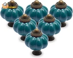 25PCS Teal Pumpkin Knobs, Vintage Ceramic Cabinet Dresser. Fixed Price $34.55.