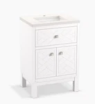Kohler 33530-ASB-0 24" Bathroom Vanity Cabinet With Sink And Quartz Top- White. Fixed Price $409.49.