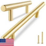 Qogrisun 5-PACK Solid Brass Gold Euro Style T-bar Cabinet Pulls Handles Inch. Fixed Price $52.64.