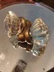 Antique Fluted Glass Door Knobs Pair. Fixed Price $30.00.