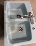 Kohler Cast Iron Kitchen Sink Dual Basin. Fixed Price $280.00.
