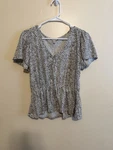 Lucky Brand Women Cheetah Print Stretch Waistband Pullover Top Blouse (468). Fixed Price $12.00.