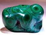 3.3" 11.2 Oz Top Quality Polished Bull's Eye Malachite, Congo! M543. Fixed Price $75.00.