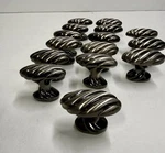 Set Of 16 Amerock Expressions Pewter 1/2" Oval Cabinet Knob Pull BP1474-PWT. Fixed Price $49.00.