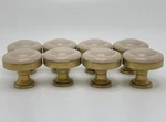Vtg Cabinet Drawer Knob Pulls Brass W/beige Wood Cap CK-2515 Canada Mcm Lot Of 8. Fixed Price $19.97.