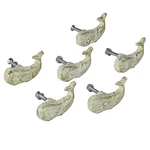 Zeckos Set Of 6 Rustic White Cast Iron Whale Drawer Pulls Nautical Home Decor. Fixed Price $22.23.