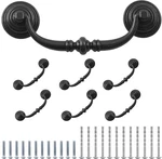 Waziaqoc 6PCS Antique Drop Bail Pulls, 4.3" Hole Center Shabby Chic Drawer. Fixed Price $28.85.