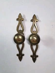 Set Of 2 Drawer/cabinet Knobs With Fleur-de-lis Backplates. Fixed Price $33.00.