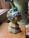 Cast Iron Door Stop Flower Basket Great Muted Colors! Vintage Antique. Fixed Price $65.00.