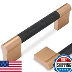 Povefonk 10PK 3-3/4" (96MM) Black & Champagne Copper Knurled Cabinet Handles. Fixed Price $85.20.