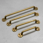 Unlacquered Antique Brass Cabinet Flat Arc Pulls - 4 Sizes Available. Fixed Price $44.00.