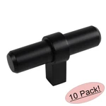 *10 Pack* Cosmas Cabinet Hardware Flat Black Bar Handle T-knob #181FB. Fixed Price $27.78.