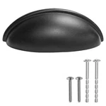Pack Of 10 Flat Black Bin Pulls Strong Durable Cup Drawer Handles 3 Inch. Fixed Price $23.79.