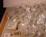 50 Pc. Antique Lancaster Cabinet Drawer Pull Knobs Gold / Brass Finish Mib Nos. Fixed Price $24.99.