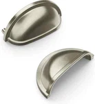 Lot Of 2 Hickory Hardware Solid Core Kitchen 3 Inch Hole Center, Satin Nickel. Fixed Price $8.95.