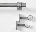 Pottery Barn Cast Iron Pewter Curtain Rod & End Brackets Sm (60-108") 1.25". Fixed Price $60.00.