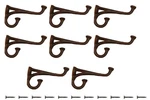 Midwest Craft House 8 Rustic Cast Iron Coat Hat Wall Hooks Brown. Fixed Price $38.99.