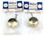 Nos! Lot Of Vintage Bright Brass 1-1/2 Cabinet Knob Pulls, National Hardware. Fixed Price $12.99.