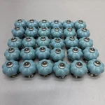 30 Turquoise Colored Ceramic Pumpkin Knob Drawer Pull Replacement Screws. Fixed Price $35.00.