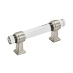 New Cabinet Drawer Pull Clear And Satin Nickel BP36659CG10 Amerock Glacio OS553. Fixed Price $17.99.