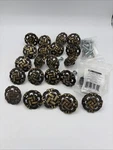 22 Antique Liberty Weave Pattern Round Knob Drawer Brass 1-1/2" P77200H-AB-C7. Fixed Price $19.58.