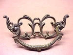 Antique Ultra Fancy Solid Brass 4 1/2" Drop Bail Pull Handle 3" Centers Ornate!. Fixed Price $9.99.