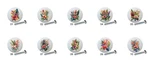 Bouquet Tropical Flowers Icao 1.5" Decorative Cabinet Pulls Dresser Drawer Knobs. Fixed Price $39.90.