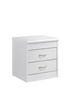 Hodedah Two Drawer Contemporary Wooden Nightstand White Finish. Fixed Price $80.99.