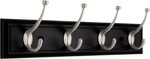Liberty 27" 4 Pilltop Hooks Coat & Hat Rail Black W/ Satin Nickel. Fixed Price $30.00.