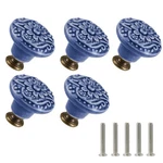Zernmiarder Greyish Blue Ceramic Knobs 10 Pack Flower Drawer. Fixed Price $13.14.