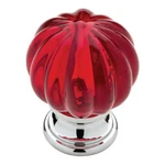 (12 Pack) 1-1/4" Design Facets Ridge Ball Knob Chrome And Red Acrylic. Fixed Price $160.70.