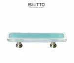 Sietto P-708 Reflective 3" C-c Bar Cabinet Pull, Aqua Glass, Satin Nickel. Fixed Price $17.09.